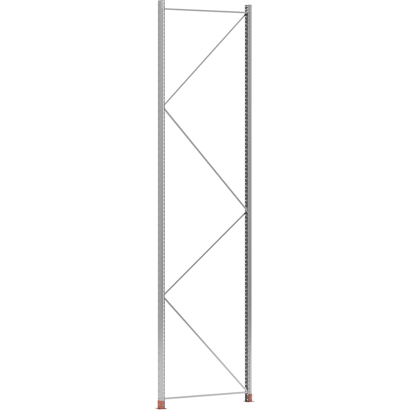 Upright frame for Space pallet racking, zinc plated, HxD 3500 x 800 mm, max. load 12000 kg.