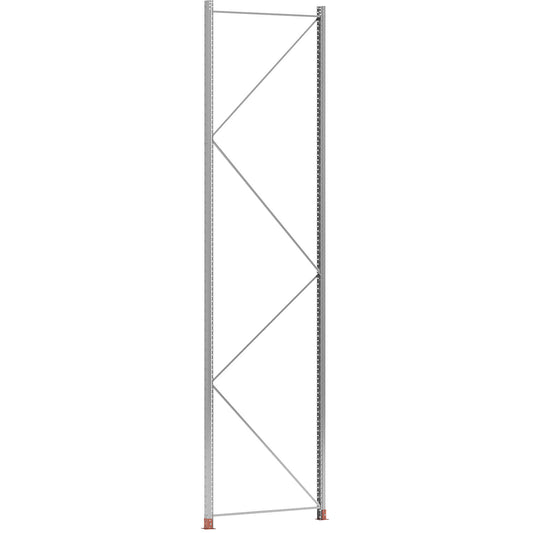 Upright frame for Space pallet racking, zinc plated, HxD 3500 x 800 mm, max. load 12000 kg.