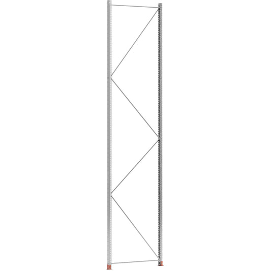 Upright frame for Space pallet racking, zinc plated, HxD 4500 x 1100 mm, max. load 12000 kg.