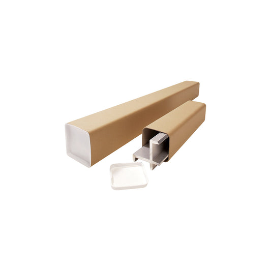 Postal tube, square, brown, internal LxWxH 310 x 105 x 105 mm, A3, pack of 10.