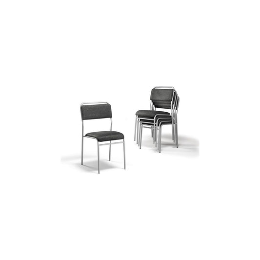 Conference chair without arm rests, metal frame, pack of 4, overall height 810 mm.