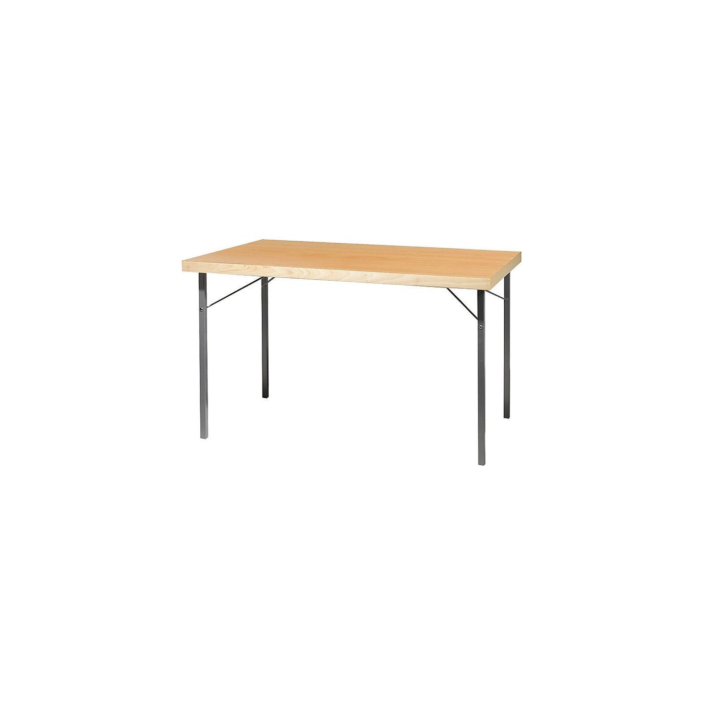 Folding table, metal frame, aluminium silver, WxD 1800 x 800 mm, laminate tabletop.