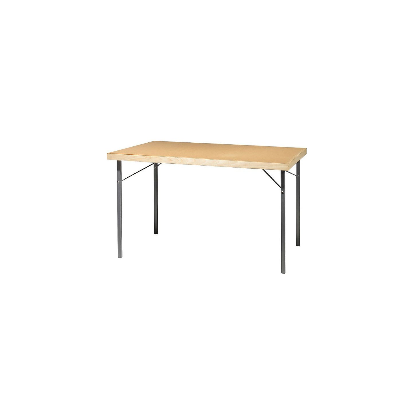 Folding table, metal frame, aluminium silver, WxD 1200 x 800 mm, wood fibre board.