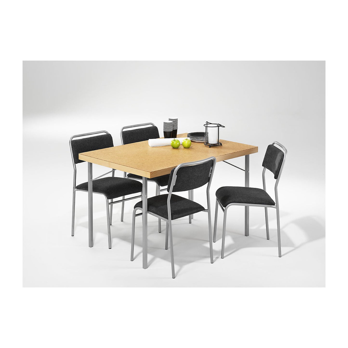 Folding table, metal frame, aluminium silver, WxD 1800 x 800 mm, wood fibre board.
