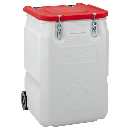 Mobil-Box hazardous materials collection container, capacity 250 l, LxWxH 600 x 600 x 890 mm, red.