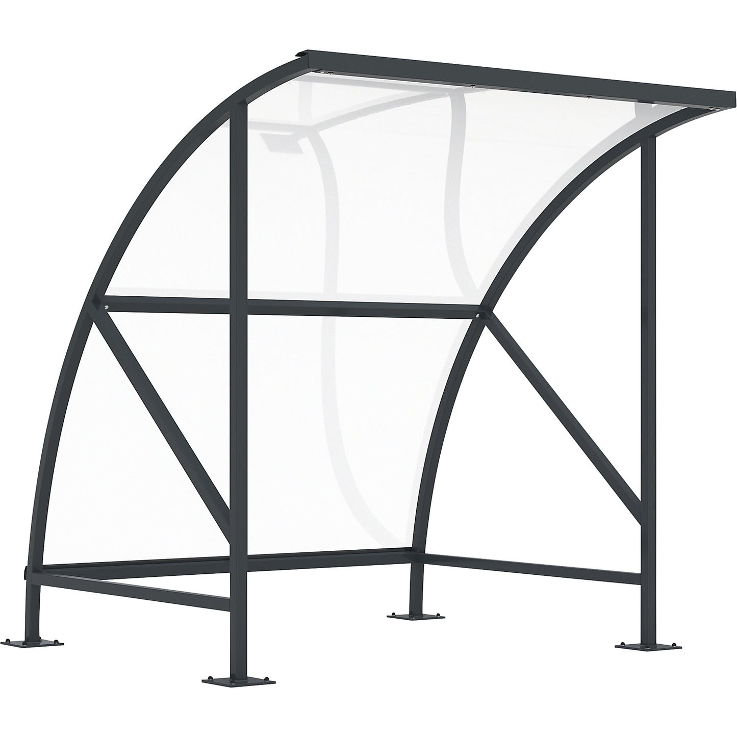 Bicycle shelter, made of polycarbonate, WxD 2090 x 2100 mm, charcoal RAL 7016.