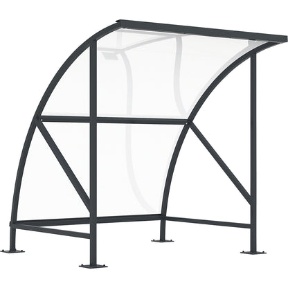 Bicycle shelter, made of polycarbonate, WxD 2090 x 2100 mm, charcoal RAL 7016.