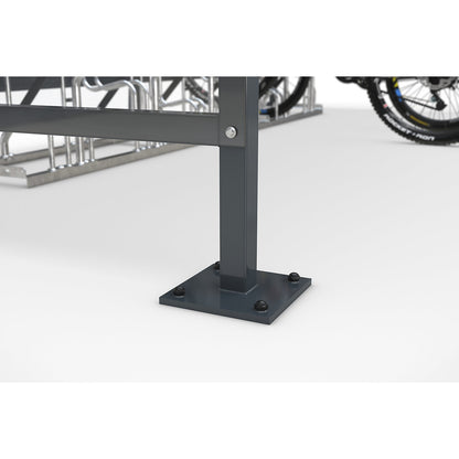 Bicycle shelter, made of polycarbonate, WxD 4130 x 2100 mm, charcoal RAL 7016.
