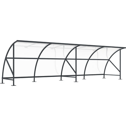 Bicycle shelter, made of polycarbonate, WxD 8250 x 2100 mm, charcoal RAL 7016.