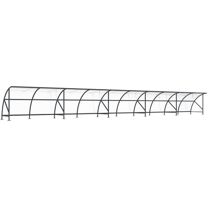 Bicycle shelter, made of polycarbonate, WxD 20550 x 2100 mm, charcoal RAL 7016.