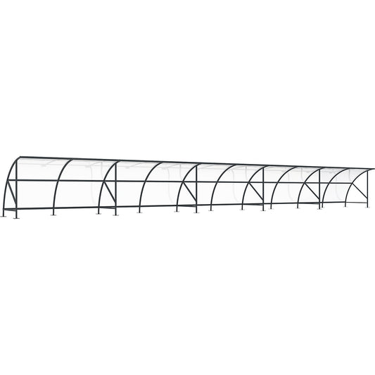 Bicycle shelter, made of polycarbonate, WxD 20550 x 2100 mm, charcoal RAL 7016.