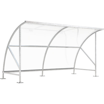 Bicycle shelter, made of polycarbonate, WxD 4130 x 2100 mm, silver.
