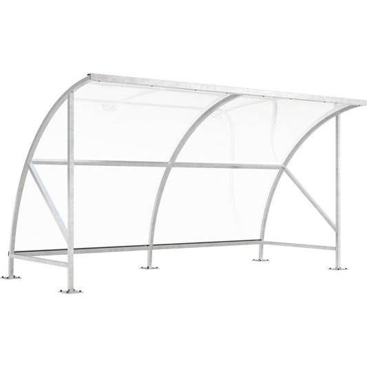 Bicycle shelter, made of polycarbonate, WxD 4130 x 2100 mm, silver.
