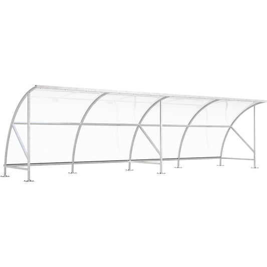 Bicycle shelter, made of polycarbonate, WxD 8250 x 2100 mm, silver.