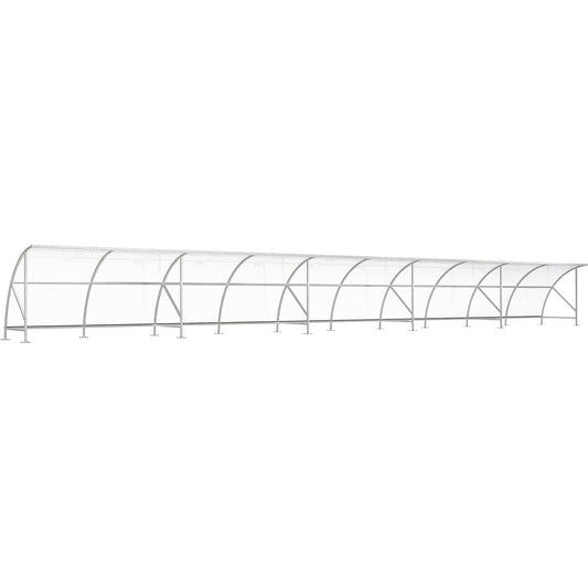 Bicycle shelter, made of polycarbonate, WxD 20550 x 2100 mm, silver.