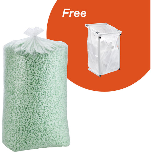 Deal: 200 waste sacks with free waste sack holder, 200 x 1000 l waste sacks, transparent, with sturdy sack holder.