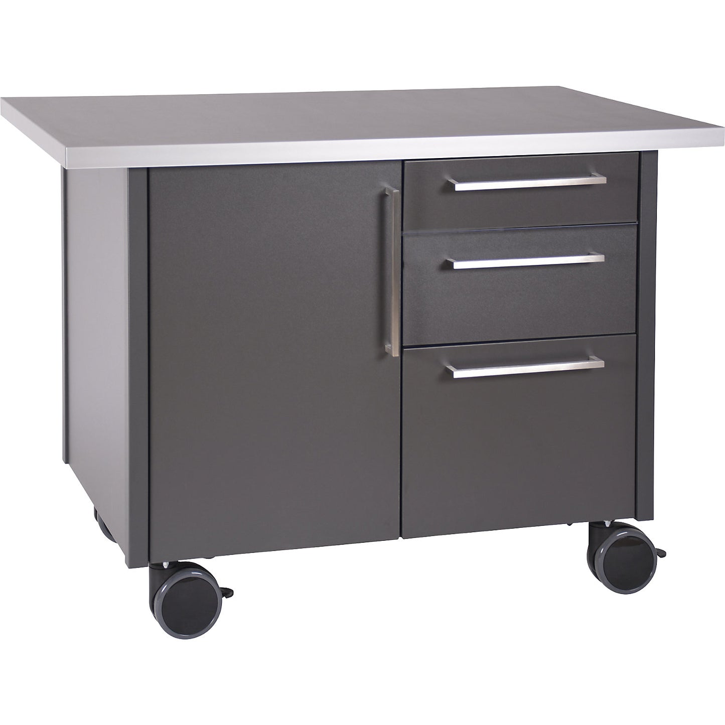 Service and coffee station, with 1 door and 3 drawers, LxWxH 1250 x 740 x 900 mm.