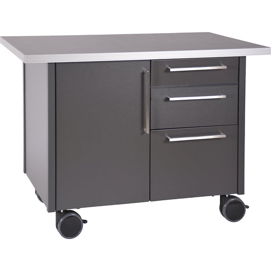 Service and coffee station, with 1 door and 3 drawers, LxWxH 1250 x 740 x 900 mm.