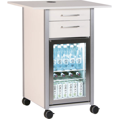 Service and coffee station, with 1 refrigerator and 2 drawers, LxWxH 800 x 600 x 1015 mm.