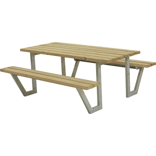 Picnic bench for 6 people, length 1770 mm, coniferous wood, brown.