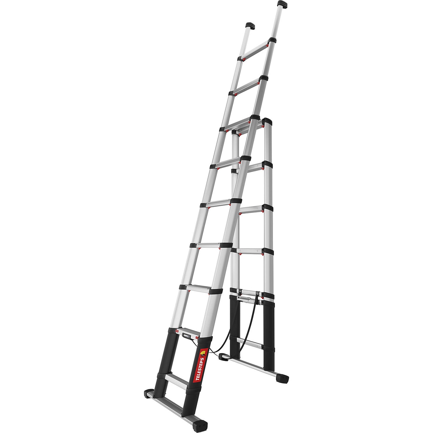 COMBI LINE telescopic multi-purpose ladder, 80 mm step depth, 9 steps, max. working height 3.8 m.
