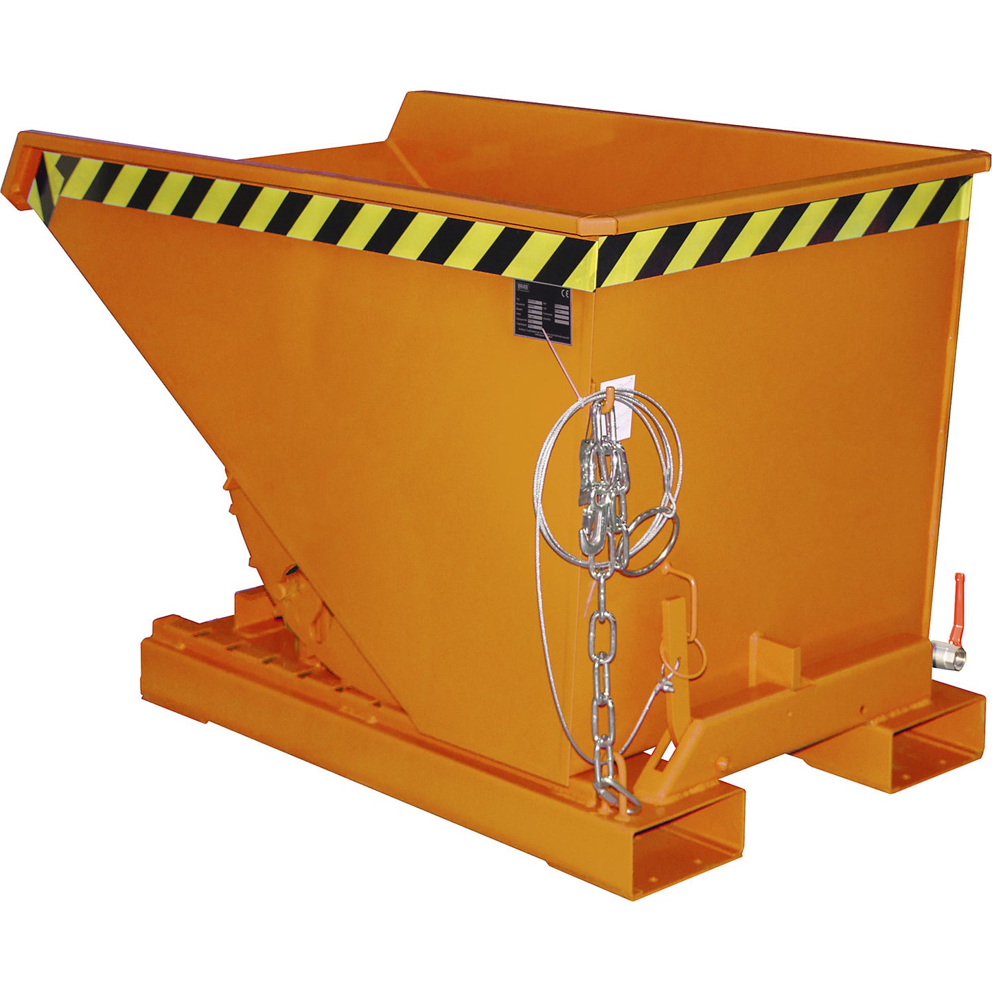 EXPO-E skip for metal swarf, capacity 0.3 m³, yellow orange.