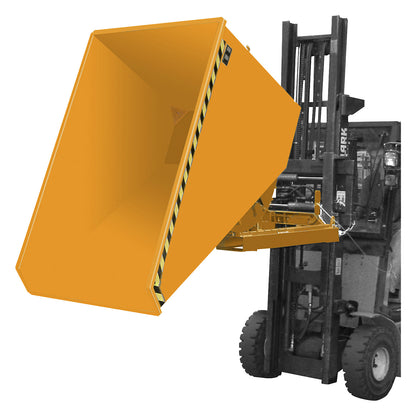 EXPO-E skip for metal swarf, capacity 1.2 m³, yellow orange.