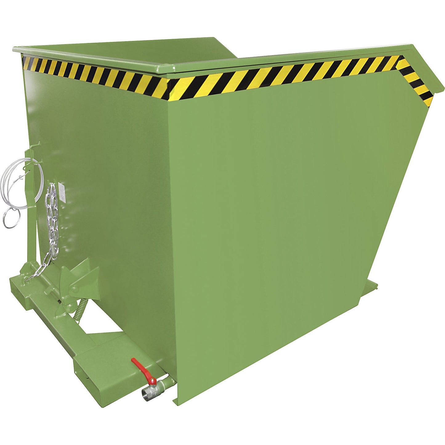 SGU skip for metal swarf, capacity 1 m³, reseda green.