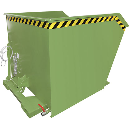 SGU skip for metal swarf, capacity 1 m³, reseda green.