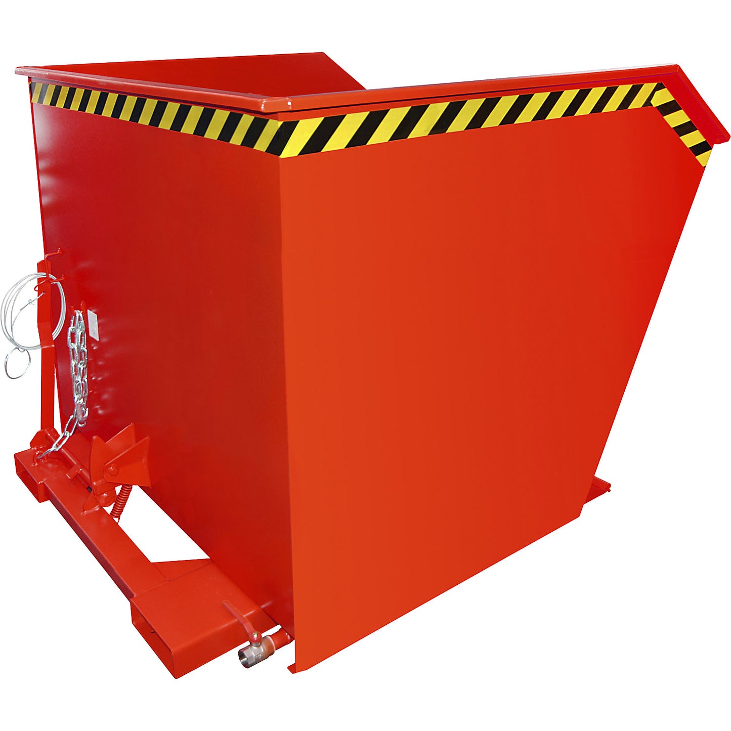 SGU skip for metal swarf, capacity 2 m³, flame red.