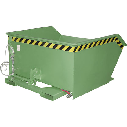 GU-E skip for metal swarf, capacity 0.75 m³, reseda green.