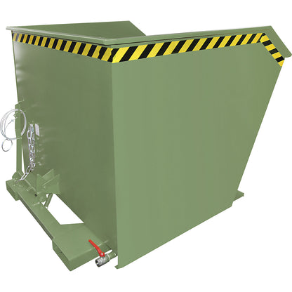 GU-E skip for metal swarf, capacity 2 m³, reseda green.