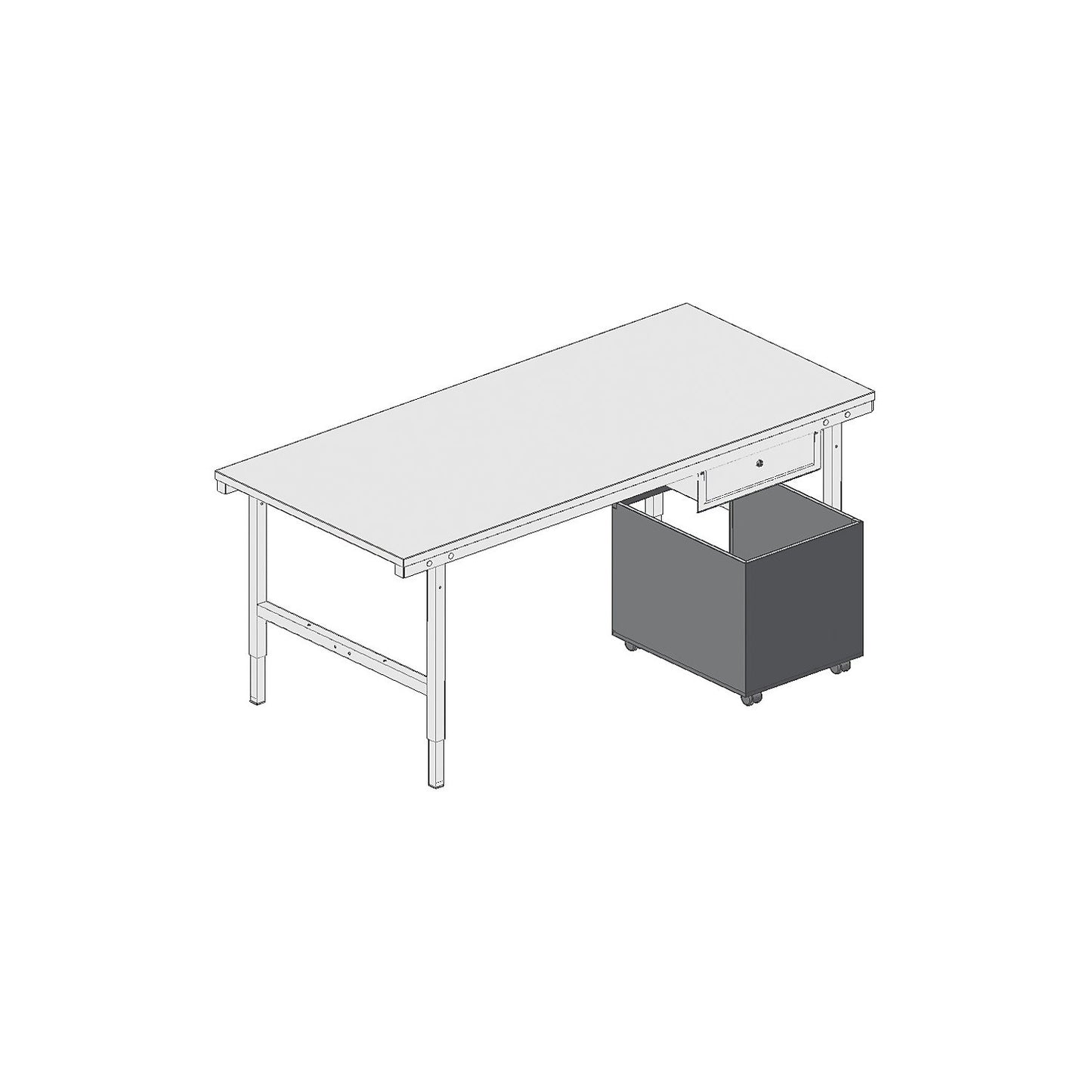 Roll container, open top, with plastic insert, black.