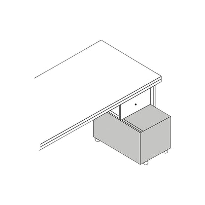 Roll container, open top, with plastic insert, black.