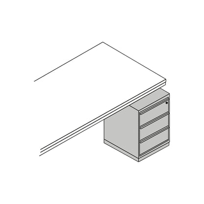 Drawer unit, 3 drawers, HxWxD 785 x 535 x 600 mm, black.