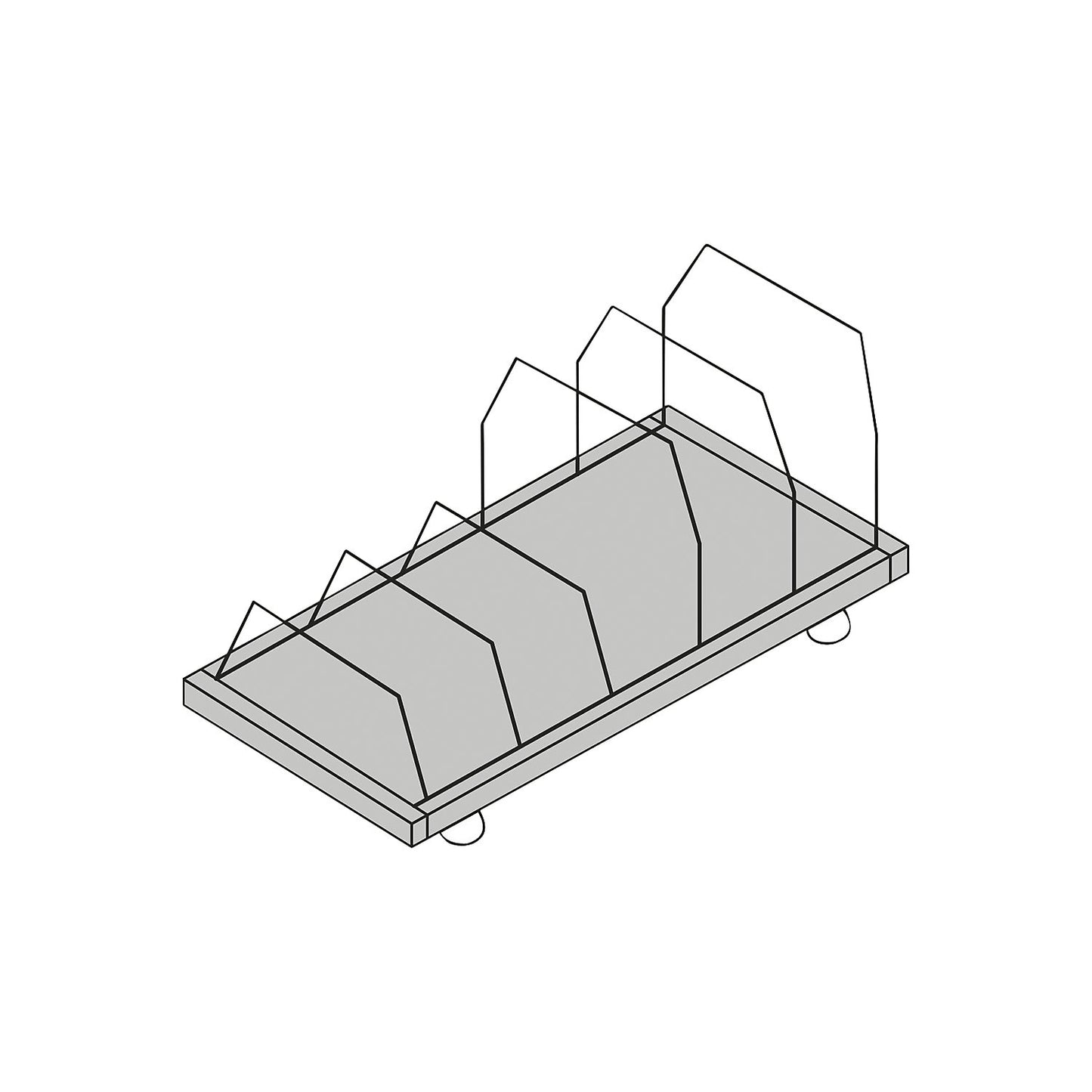 Packaging shelf, mobile, HxWxD 690 x 1015 x 600 mm, black.