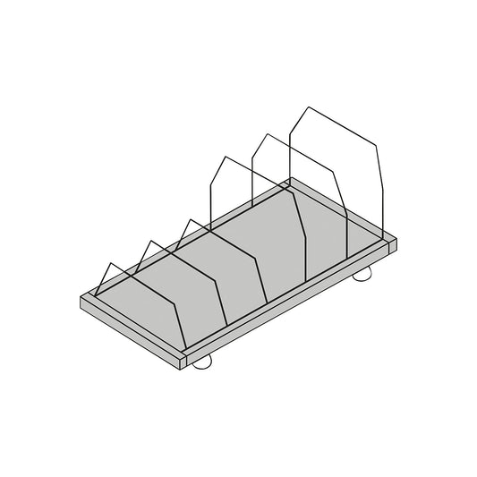 Packaging shelf, mobile, HxWxD 690 x 1015 x 600 mm, black.