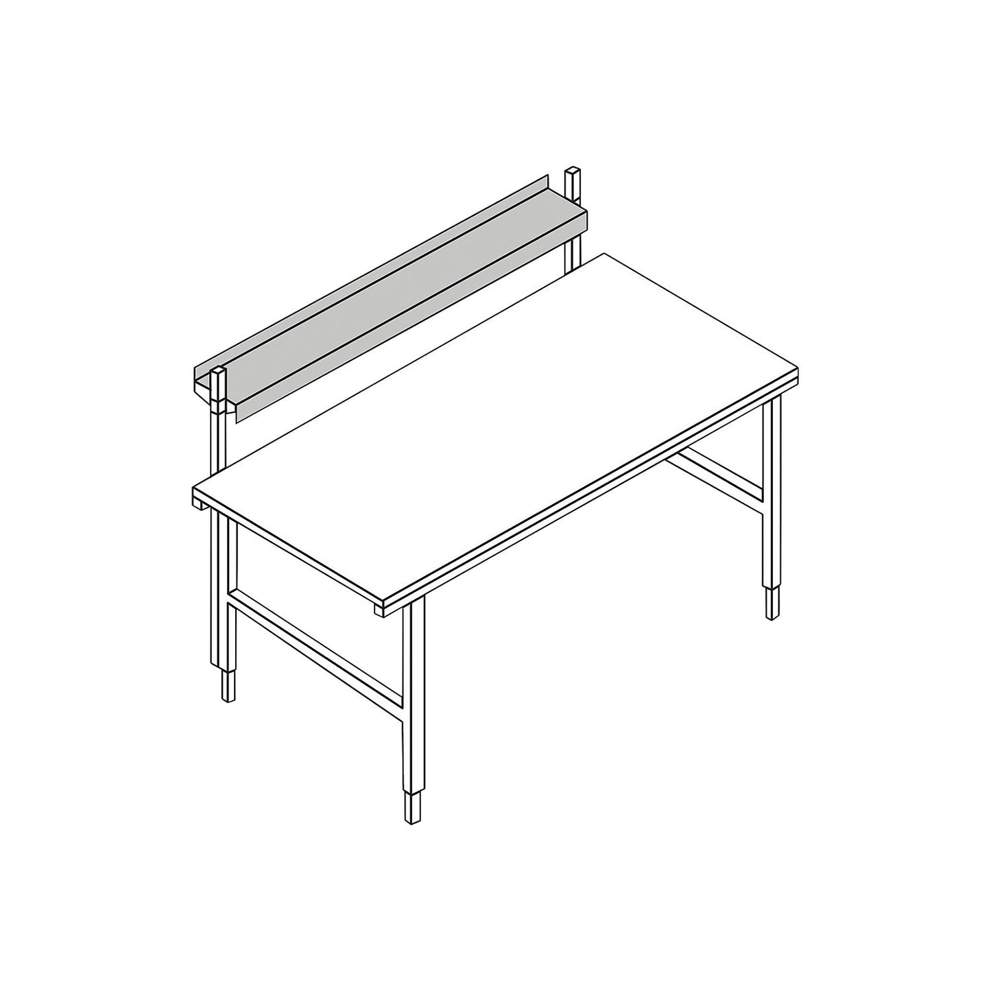 Document tray, WxD 1630 x 230 mm (A4 landscape), silver grey.