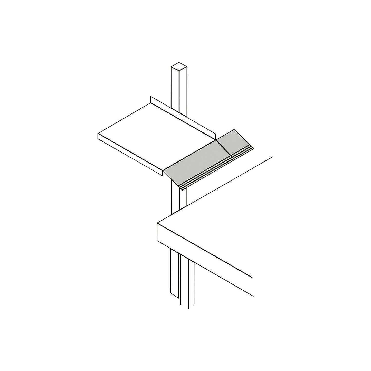 Keyboard and mouse tray, HxWxD 20 x 760 x 210 mm, silver grey.