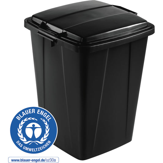 DURABIN® ECO recyclable waste container, capacity 90 l, HxWxD 610 x 520 x 490 mm, black.