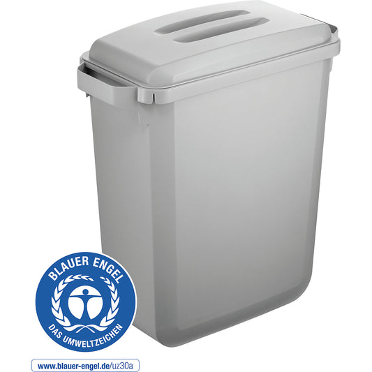 DURABIN® ECO recyclable waste container, capacity 60 l, HxWxD 645 x 590 x 282 mm, grey.