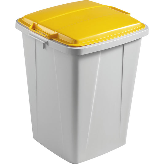 DURABIN® recyclable waste container, capacity 90 l, HxWxD 610 x 520 x 490 mm, grey/yellow.