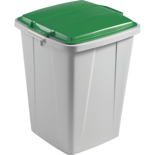 DURABIN® recyclable waste container, capacity 90 l, HxWxD 610 x 520 x 490 mm, grey/green.
