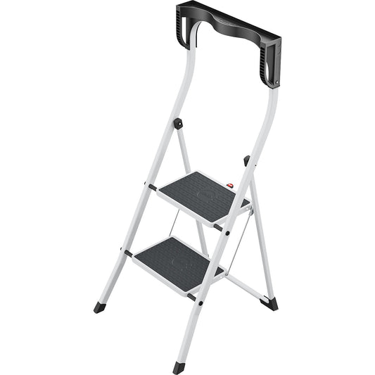 K75 ComfortLine folding step, steel, max. load 150 kg, 2 steps, step height 470 mm.