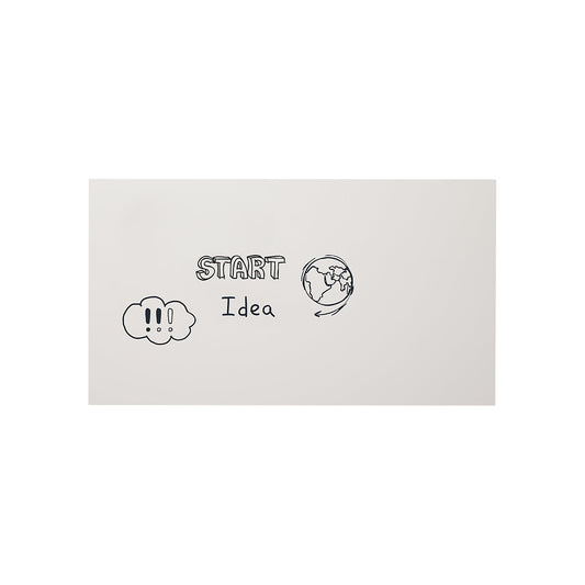Whiteboard, frameless, painted steel, white, WxHxD 1980 x 980 x 3 mm.