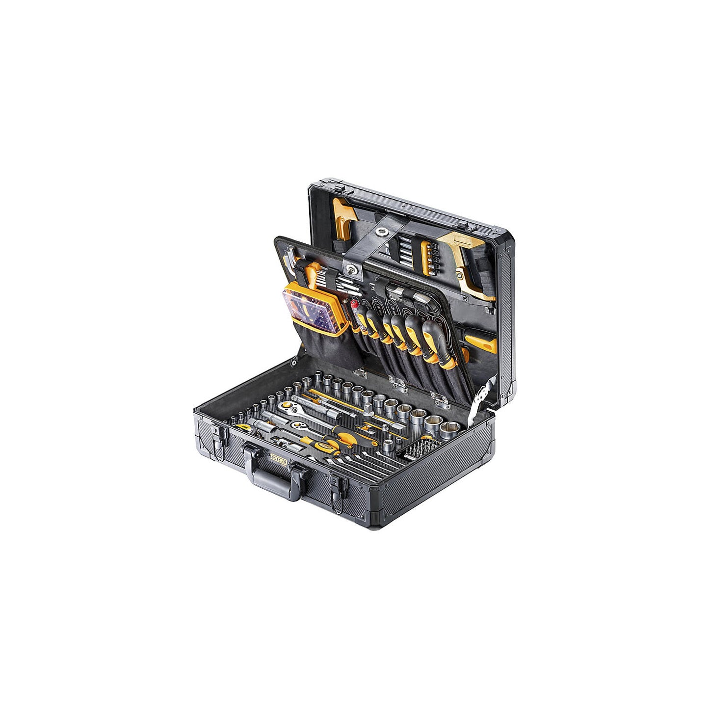 BASIC tool case, with 211 parts, black, yellow.
