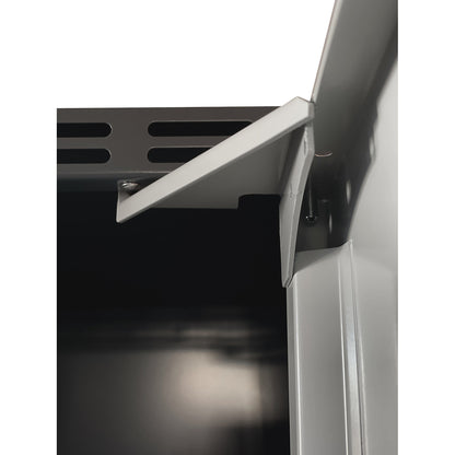 Fydor locker, 2 compartments, light grey / charcoal, W 600 mm, sloping roof shape, cylinder lock.