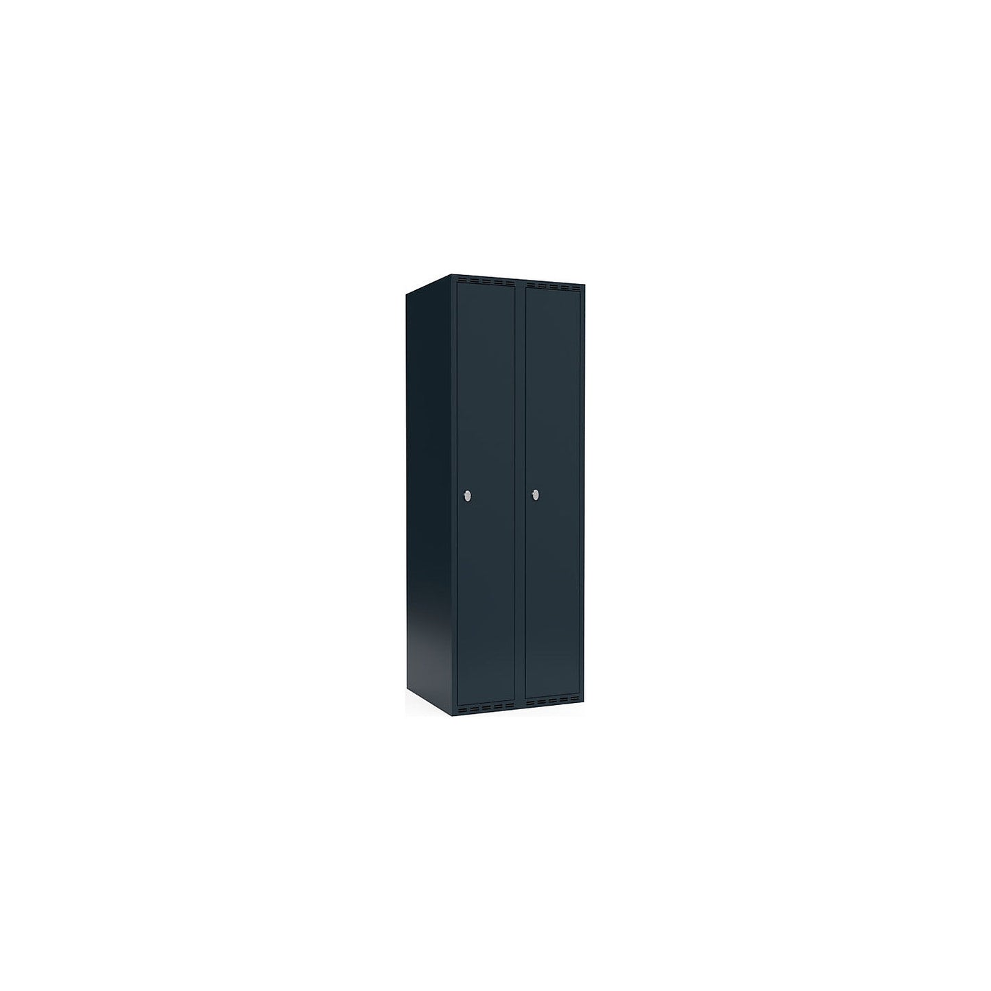 Fydor locker, 2 compartments, charcoal, W 600 mm, flat roof shape, padlock.