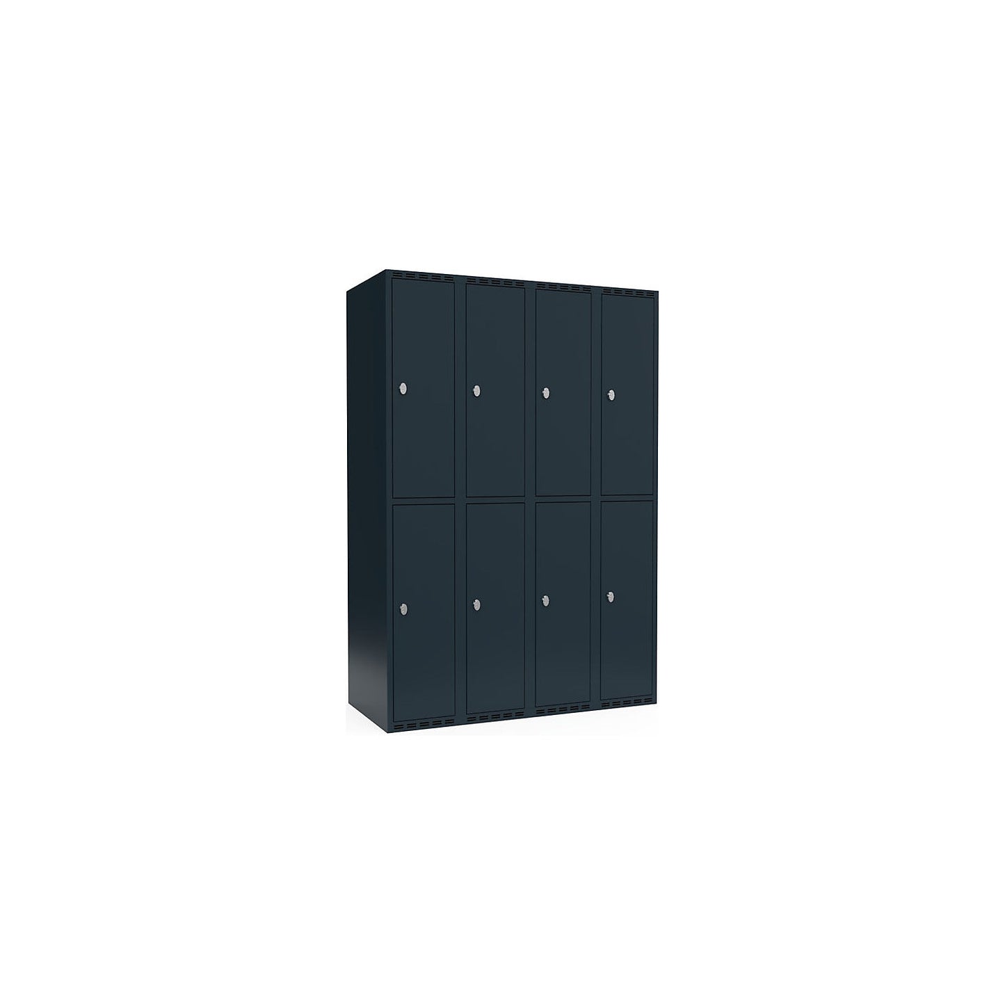 Fydor double deck clothes locker, 4 compartments, charcoal, W 1200 mm, 4 compartments, flat roof shape, padlock.