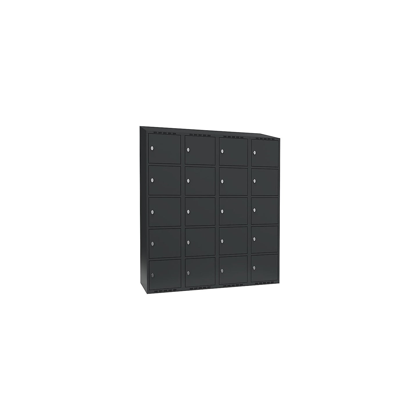 Fydor 5-fold compartment locker, 4 compartments, charcoal, W 1200 mm, 4 compartments, sloping roof shape, padlock.